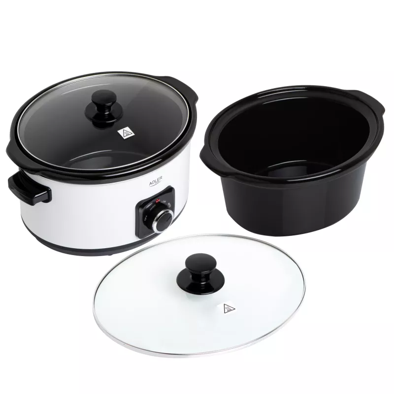 Adler AD 6413r Panela de cozedura lenta, 5,8L, Branco
