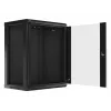 Armário de instalação de parede Lanberg 19'' 15U 600x450mm preto (porta de vidro)