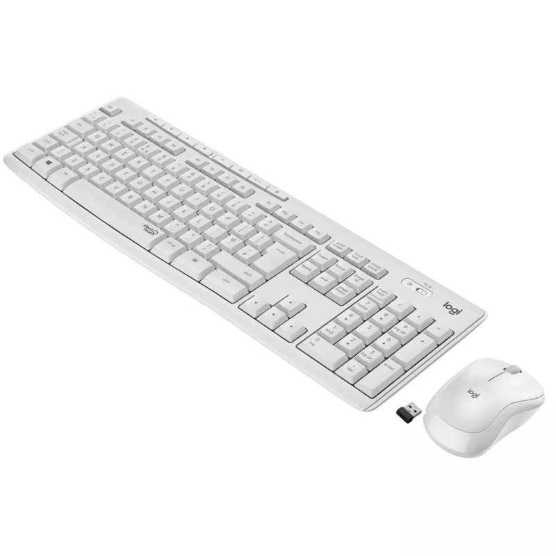 Logitech MK295 Silent - Conjunto de teclado e rato - Sem fios - 2,4 GHz - Italiano - branco creme