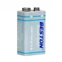 Pilha de 9V recarregável com porta USB-C, 1000 mAh Li-Ion, 3,7 V