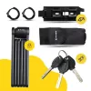 Cadeado de bicicleta dobrável MANTA XR00FL01 – design segmentado para montagem no quadro