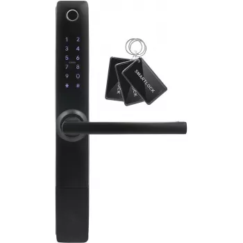 Puxador de controlo de acessos Eura ELH-20H4 preto, design sem chave, modelo 36790