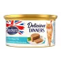 Comida húmida para gatos butcher's Delicious Dinners Mousse com atum e peixe do mar, lata 85 g, adulto, sem açúcar e sem glúten