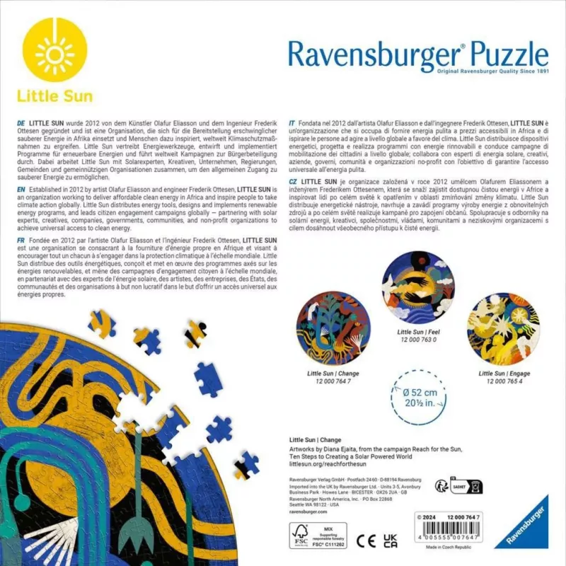 Puzzle colorido Ravensburger Little Sun - Change, 500 peças, modelo 12000764