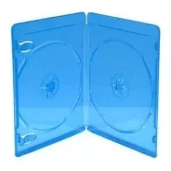 MediaRange BOX39-2-50 - caixa de CD - 2 discos - azul - transparente - plástico - 120 mm - repelente ao pó - resistente a riscos - resistente a choques (BOX39-2-50)
