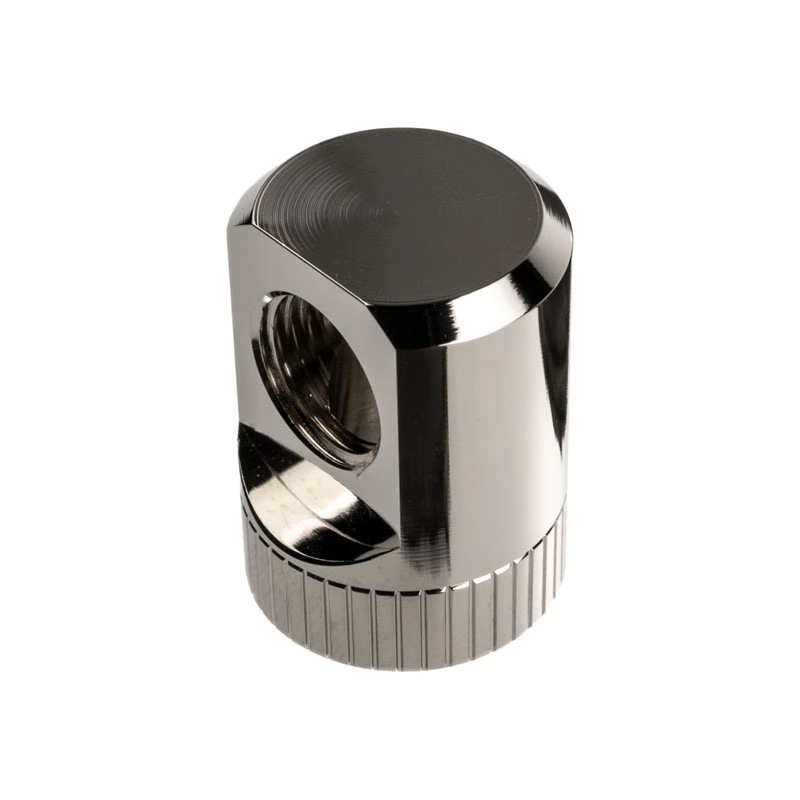 Adaptador EK Water Blocks EK-Torque 90 graus G1/4 polegadas macho para G1/4 polegadas fêmea – rotativo, níquel prateado