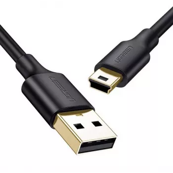 Cabo USB UGREEN US132 Mini-USB 1 m — preto, 480 Mbit/s, carregamento rápido