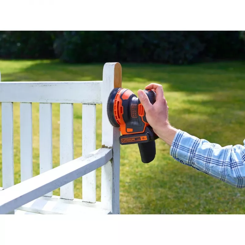 Lixadeira orbital portátil Black & Decker BDCROS18N-XJ 12000 rpm preto, laranja