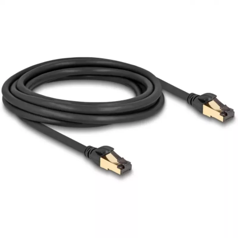 Cabo de rede DeLOCK RJ45 Cat.6A ficha-ficha S/FTP preto 3 m