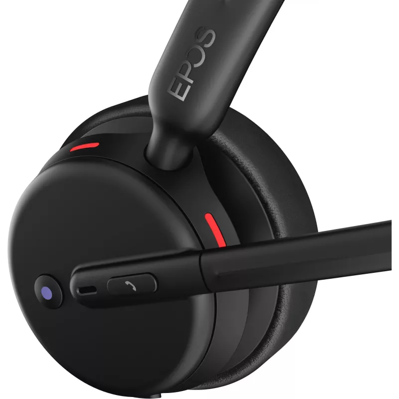 Epos Impact 500, Headset bináurico (bilateral), Bluetooth ANC, certificado MS Teams, incl. dongle USB-C com adaptador USB-A