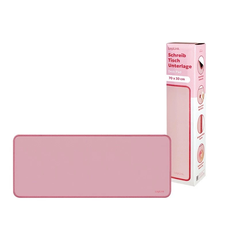 Tapete de secretária XXL para rato e teclado, rosa