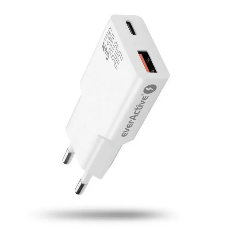 Carregador de parede USB universal everActive SC-380Q Super slim QC 3.0 – Quick Charge 3.0, design compacto