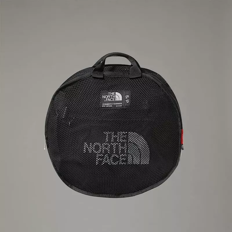 Saco duffel The North Face Base Camp S — 50 L, nylon/poliéster, preto/branco