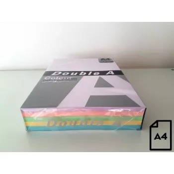 Papel colorido Double A, 80 g, A4, 500 folhas, Rainbow 3, 5 cores