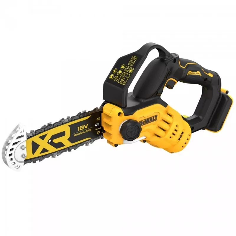 DeWALT DCMPS520N-XJ serra de poda sem fios, 18 V XR, espada de 20 cm, sem escovas, velocidade da corrente de 8,6 m/s, sem bateria e carregador, amarelo/preto