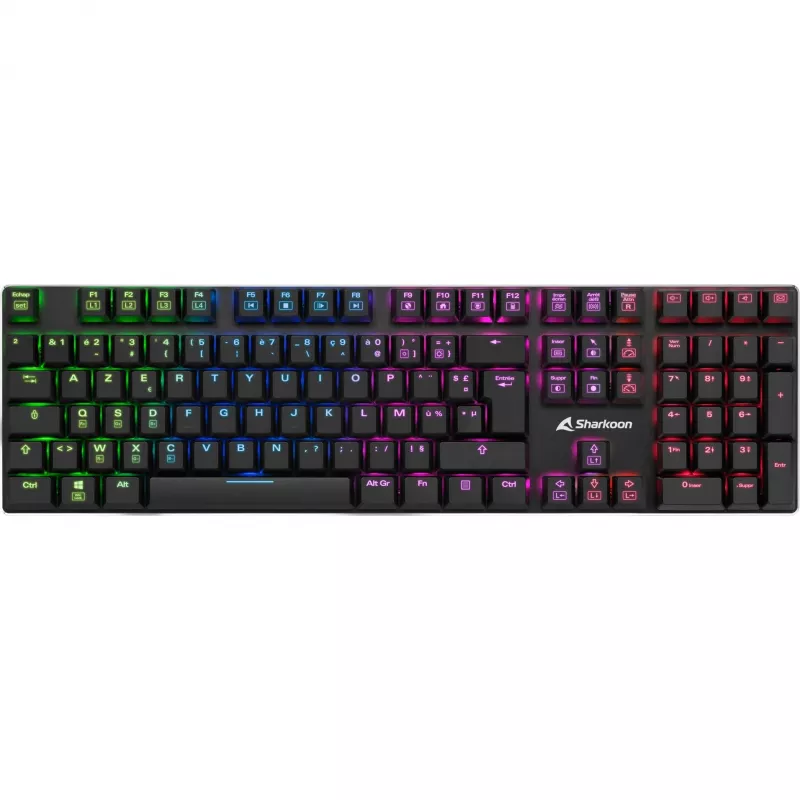 PureWriter RGB, teclado gaming preto, layout FR, Kailh Choc Low Profile Blue