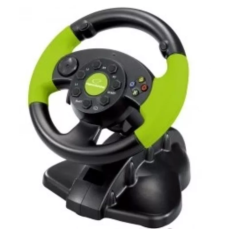Esperanza EG104 High Octane volante com pedais, PC/PS3/Xbox 360, preto/verde