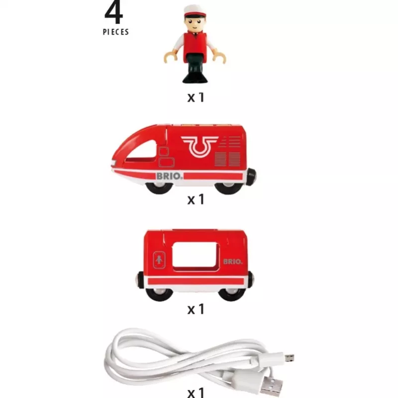 Comboio a bateria World Roter, veículo de brincar vermelho
