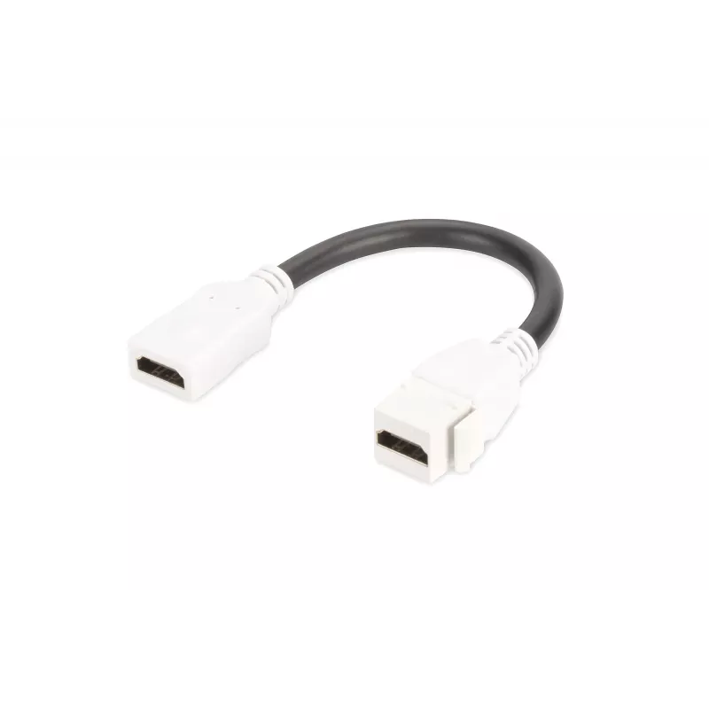 Módulo Keystone HDMI 2.0 Digitus com cabo de 12 cm (conector fêmea/conector fêmea)