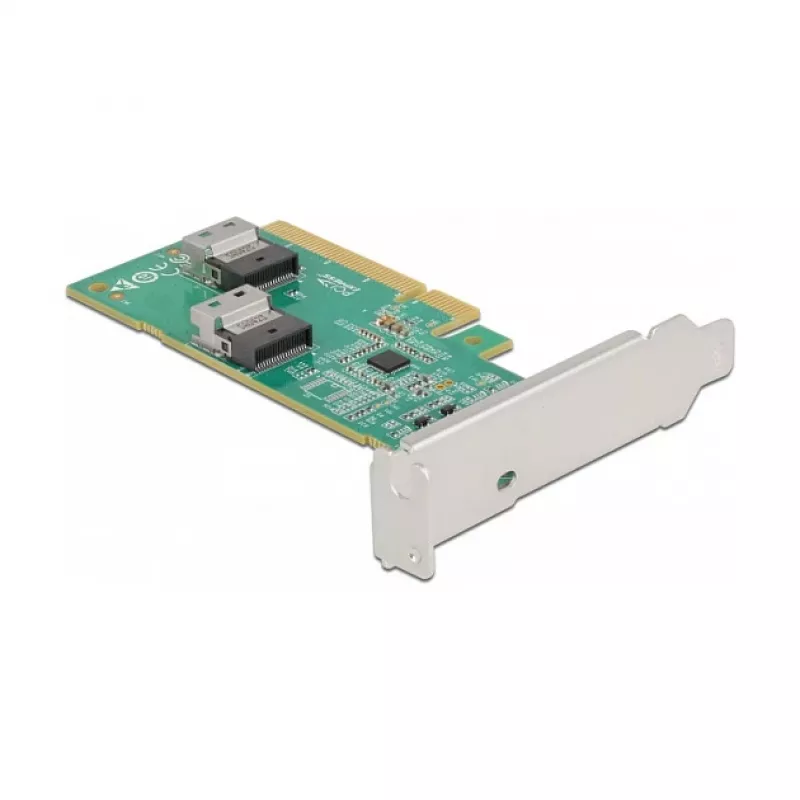 Placa DeLOCK PCI Express 4.0 x8 para 2 x SFF-8654 4i NVMe internos Low Profile