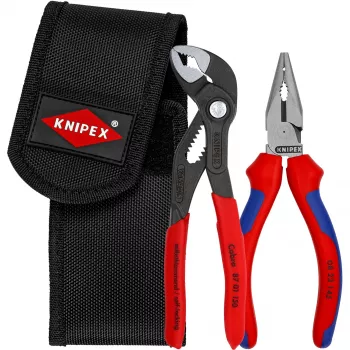 Conjunto de alicates mini, em bolsa de cinto de ferramentas, conjunto de alicates vermelho/preto, 2 peças