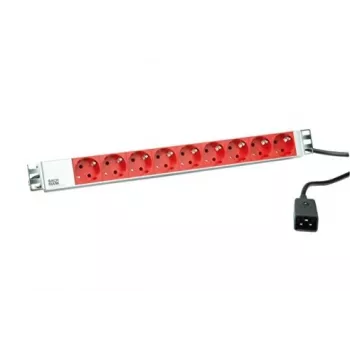 Distribuidor de energia Bachmann 333.936 2m 9 tomadas AC interior cinzento vermelho