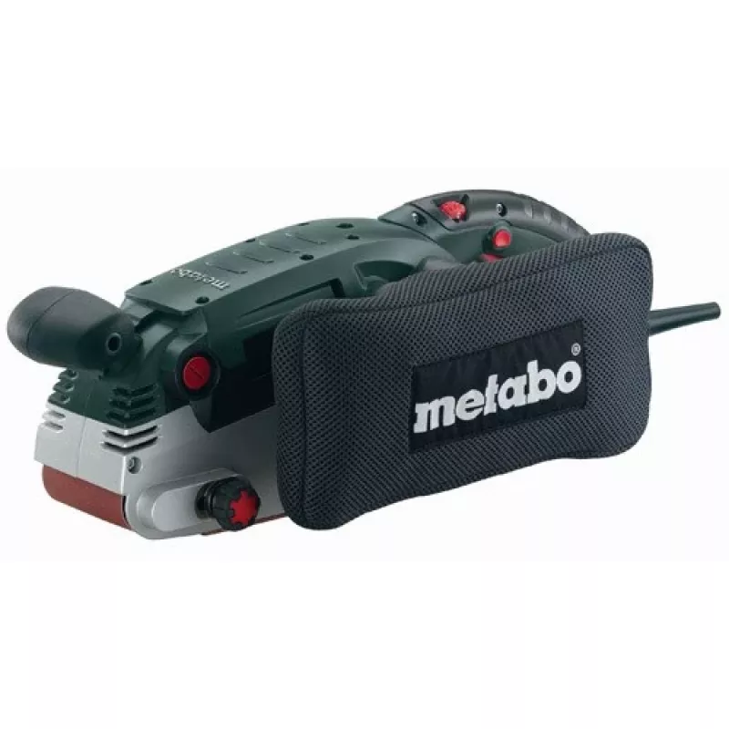 Metabo BAE 75. Lixadora de cinta, recipiente de pó tipo saco de vácuo. Potência 1010 W, peso 4,7 kg, tamanho da placa de lixar (LxP) 75 x 533 mm, sistema de fixação