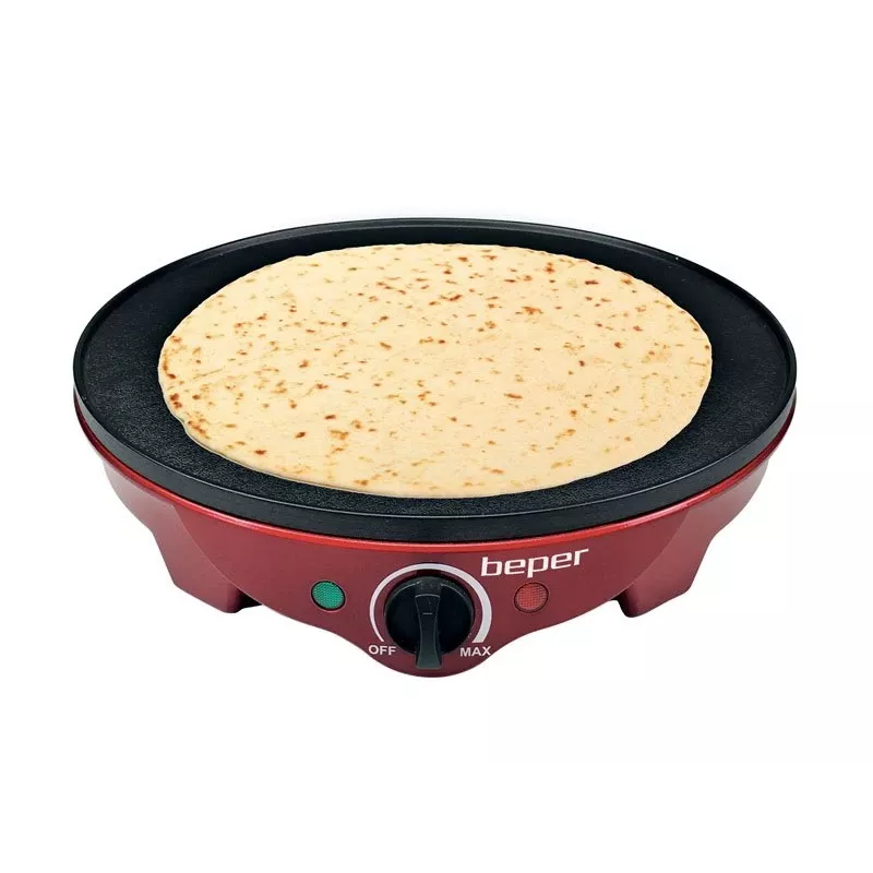 Beper BT.700Y Party Line máquina de crepes, placa antiaderente de 30 cm, 1300 W