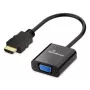 Conversor de vídeo MEDIARANGE HDMI para VGA HD15 20 cm preto - conversor - HDMI (MRCS231)