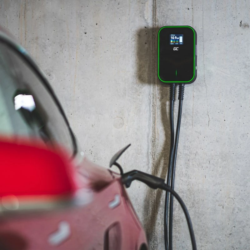 Estação de carregamento para veículos elétricos Green Cell EV14 22 kW preto alumínio parede