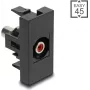 DeLOCK Easy 45 módulo de tomada 2 x RCA preto vermelho conector fêmea