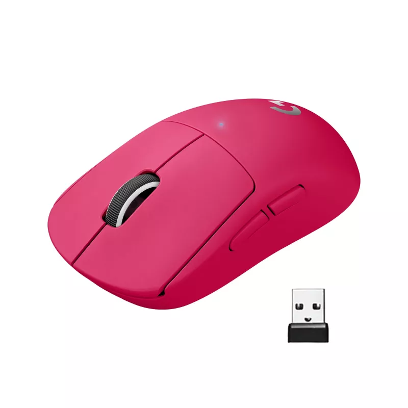 Rato Logitech PRO X SUPERLIGHT sem fios magenta (910-005957)