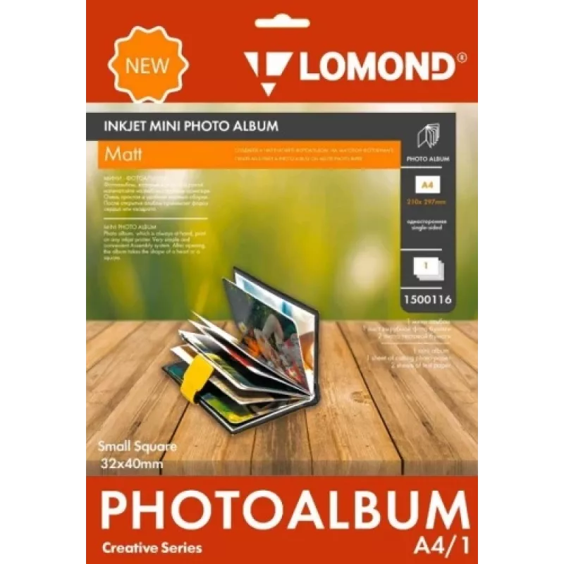 Álbum fotográfico Lomond Mini Album 1500116 páginas quadradas pequenas mate 32×40 mm