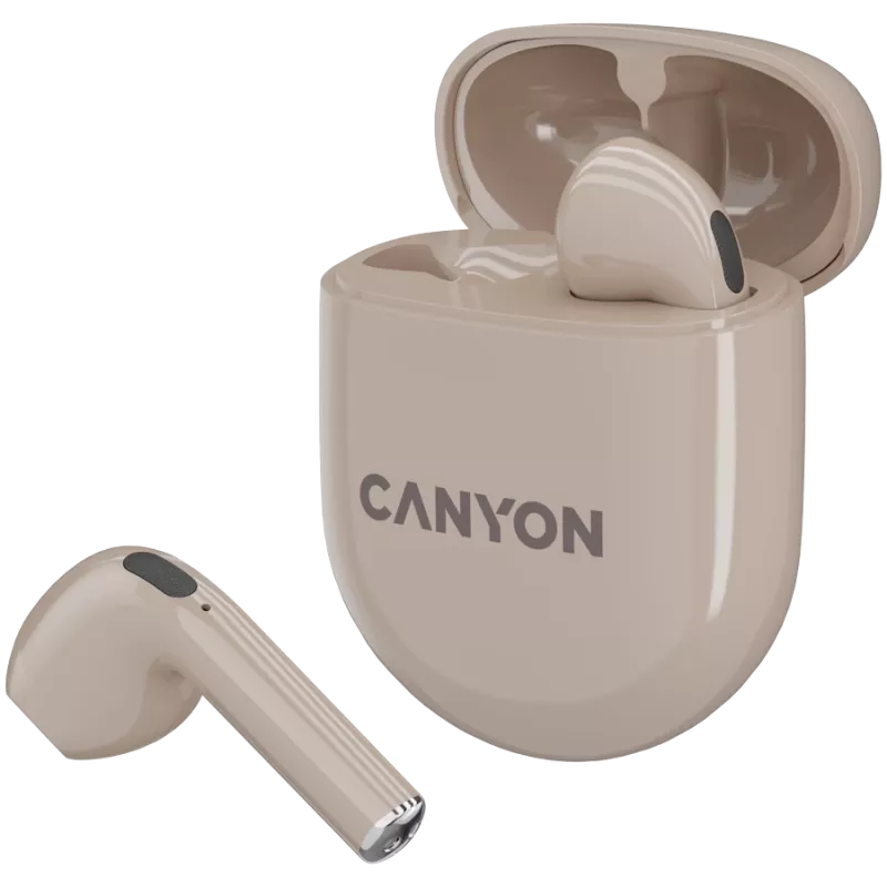 Headset Bluetooth Canyon TWS-6 Gaming Mode/BT 5.3 bege retail (CNS-TWS6BE)