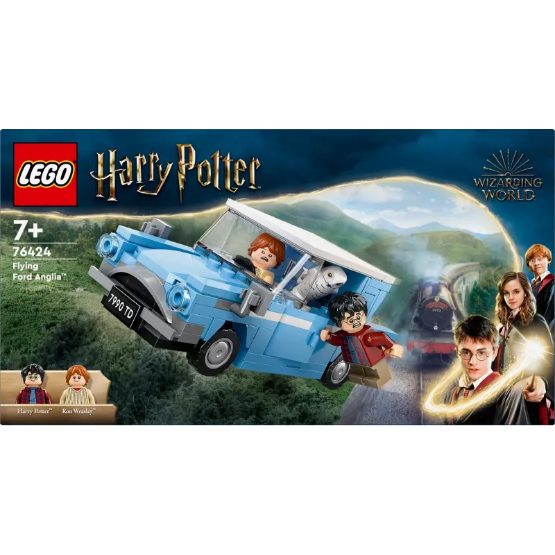 LEGO Harry Potter Ford Anglia voador carro de brinquedo para crianças a partir de 7 anos, rapazes e raparigas, modelo construível com minifigura Ron Weasley e Hedwig