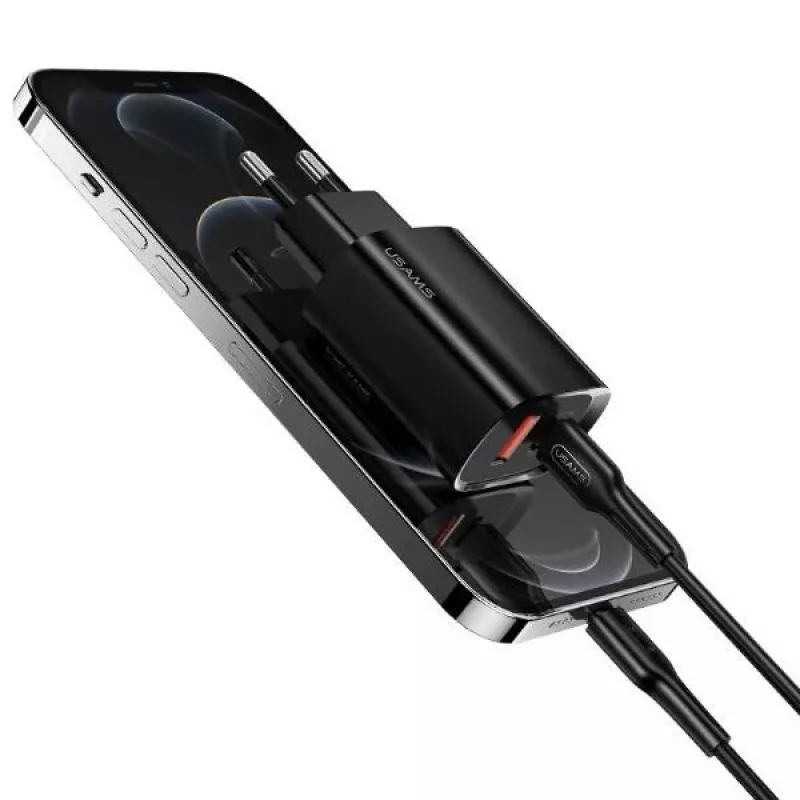 Carregador usams T35 20W PD3 USB-C para USB adaptador de carregamento rápido