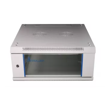 Armário Rackmount Extralink 4U 600x600 cinzento montado na parede