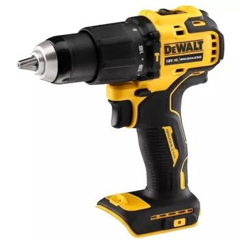 DeWALT DCD709N-XJ 18V XR berbequim aparafusador de percussão sem fios e sem escovas, 1650 rpm, 65 Nm, 340 W, bucha sem chave 13 mm, 1,2 kg, sem bateria e carregador, preto/amarelo