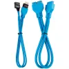Kit de extensão de cabos do painel frontal Corsair Premium Sleeved, azul