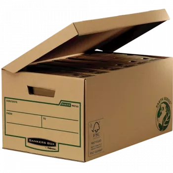 Caixa de armazenamento Fellowes 4472205, caixa de armazenamento preta, castanha, retangular, papel (4472205)