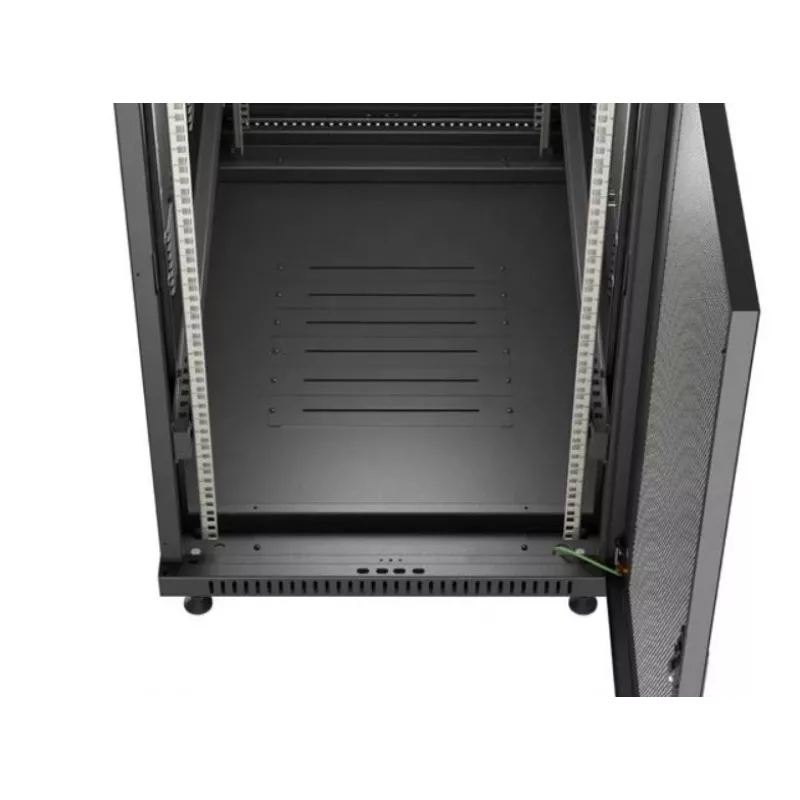 Armário rack 19 polegadas LANBERG FF01-6022-23B, 22U, 600×1000 mm, preto, portas perfuradas