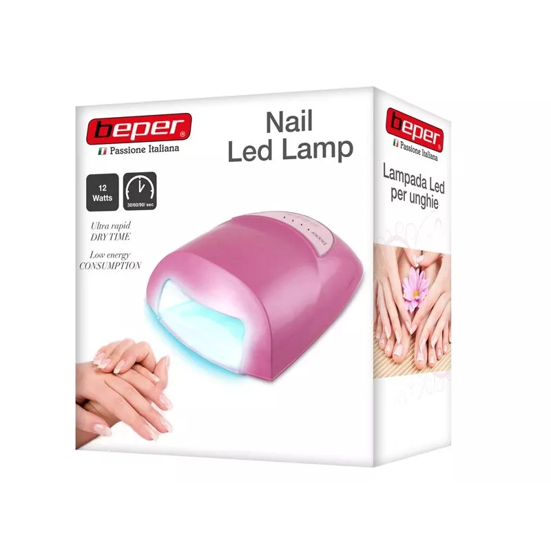 Beper 40.992 lâmpada LED para gel de unhas, temporizador 30/60/90 s, 12 W