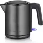 Chaleira elétrica Severin 1 L 2400 W preto aço inoxidável escovado