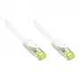 Cabo de rede RJ45 com cabo bruto Cat.7 e proteção da patilha (RNS®), S/FTP, PiMF, sem halogéneos, 600MHz, OFC, branco, 1,5m, Good Connections® (8070R-015W)