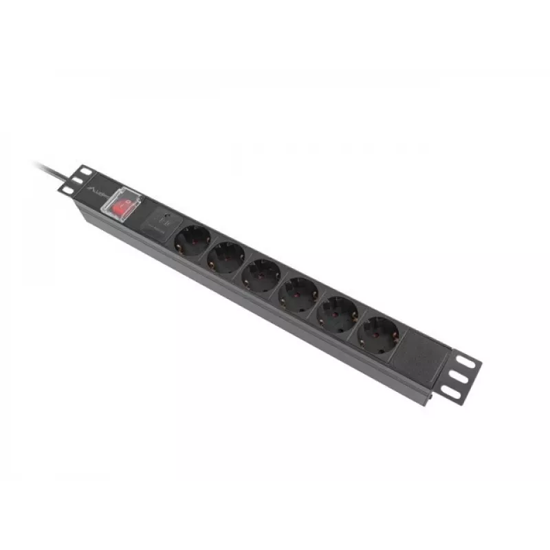 Unidade de distribuição de energia (PDU) Lanberg PDU-05F-0200-BK 5 saídas AC 1U preta