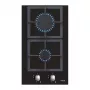 Placa de gás encastrável CATA SCI 3002 BK, 30 cm, 2 zonas, botões rotativos, vidro preto