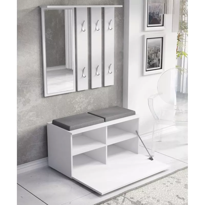 Armário superior para entrada e shop GAR OPAL BIEL — branco, 1 porta de abrir