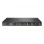 HPE - Aruba 6300M - Switch - L3 - gerido - 48 x 10/100/1000 (1 PoE+) + 4 x 1 Gigabit / 10 Gigabit / 25 Gigabit / 50 Gigabit SFP56 (Uplink / Stacking) Frente e lateral para trás