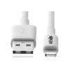 Cabo de sincronização/carregamento USB-A para Lightning Eaton Tripp Lite Series (M/M) - Certificado MFi, branco, 6 pés (1,8 m) - Cabo de dados/alimentação - USB macho para Lightning