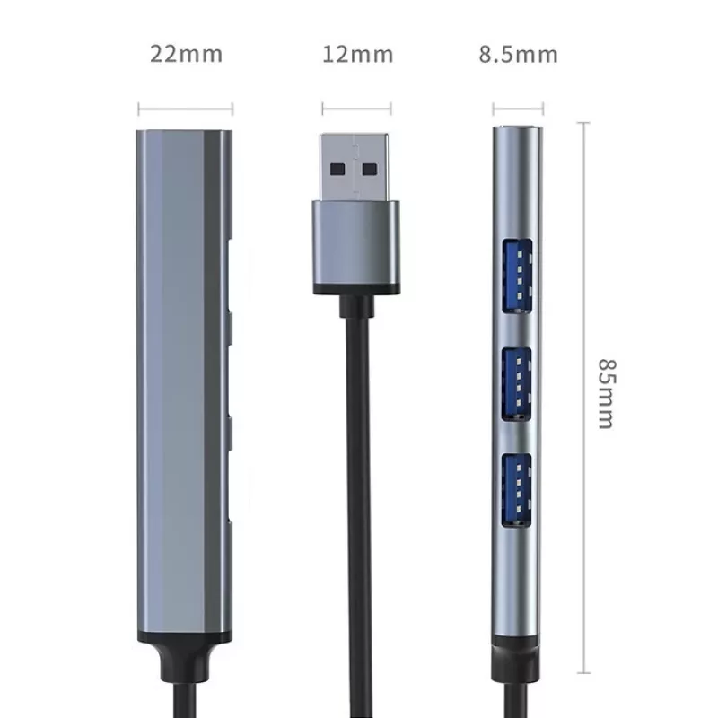 Adaptador HUB USB 3.0 4em1, 4x USB 3.0